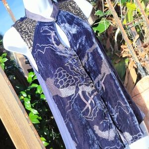 Anthropologie Gorgeous burnout velvet sleeveless top S/ M